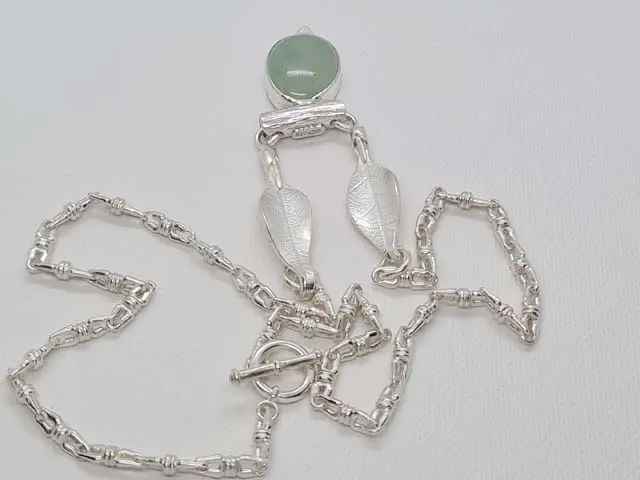 leaves and fruit motif sterling silver necklace04